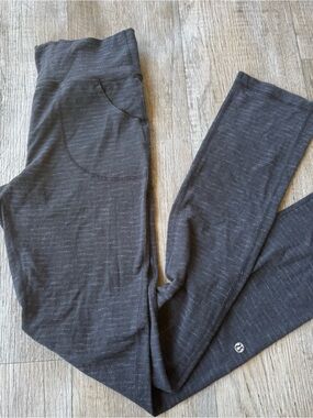 Lululemon Skinny Will Pant Pique Luon Black High / Low Rise Legging Size 10
